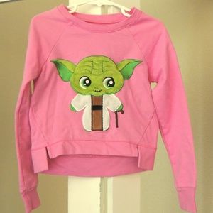 Yoda Pink Hi-Low Sweater